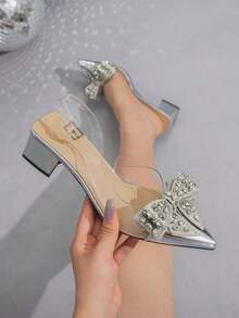 ISPORTE Women Heeled Sandals - Silver - View 1