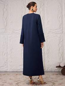 Al Najma 女士土耳其长款连衣裙和阿拉伯传统长袍 - 寶藍色 - 查看 3