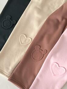 4件套女婴可爱休闲针织爱心图案裤，适合秋冬季穿着