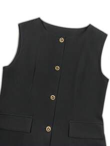 Franclia Summer Elegant Commuter Solid Color Vest & Shorts 2 Pieces Set Clothes For University