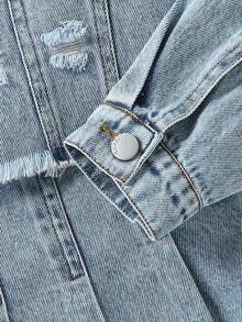 Sparklyn 少女Y2K风格牛仔两件套，秋冬新品，学院风，外套+百褶裙套装，休闲街头风，长袖做旧牛仔外套+牛仔百褶迷你裙，中蓝色复古水洗牛仔布，宽松时尚百搭套装，牛仔新品套装