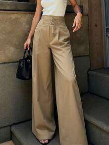 Pariaura Pantalones de pierna ancha para negocios y viajes de alta gama para mujeres, ropa exterior casual para mujeres, pantalones de otoño/invierno para mujeres