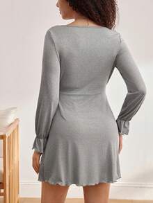 Sukienka ciążowa, luźna, z długim rękawem, w jednolitym kolorze, do karmienia piersią, zimowa