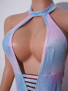 AltCore Women's Ombre Hollow-Out Sequin Halter Sexy Jumpsuit - Multicolor - View 8