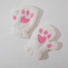 ROMWE Kawaii Women Mittens Gloves - White - View 4