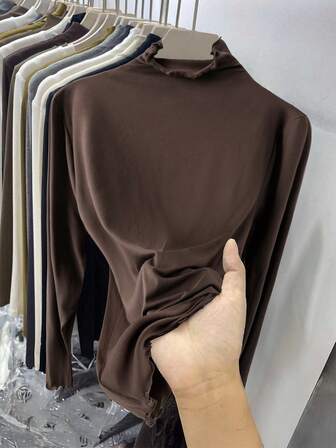 SHEIN LUNE 柔软抓绒保暖多功能大码长袖T恤