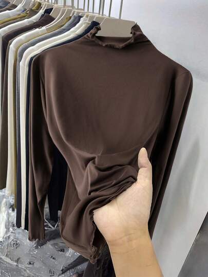 SHEIN LUNE 柔软抓绒保暖多功能大码长袖T恤