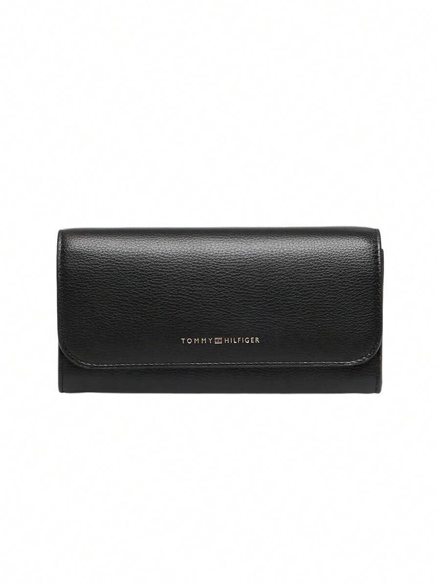 Tommy Hilfiger Flag Large Flap Women's Wallet Black - Black - View 1