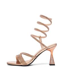 CUCCOO SZL Women's Rhinestone Embellished Shoes, Suitable For Dating, Parties, Weddings And Various Occasions - Champagne - View 6