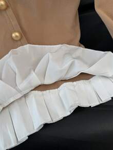 SHEIN Frenchy Áo thun nữ tay dài cổ cao cài nút, áo cài nút kim loại, áo xếp ly, áo màu nâu cho nữ, áo tay dài màu nâu, áo màu nâu cà phê, áo kiểu màu nâu, áo chui đầu màu nâu, áo nữ thanh lịch, mùa thu, áo thun giữ nhiệt, áo phối màu, áo kiểu thường ngày cho nữ, phong cách Pháp thanh lịch, cổ điển, tối giản, phù hợp mặc hàng ngày, áo kiểu nữ thanh lịch, mùa đông cho nữ, thường ngày cho nữ, bữa sáng cho nữ, phù hợp cho thường ngày và kỳ nghỉ, xuân/thu, phong cách Pháp, phụ nữ Paris, phong cách châu Âu, kỳ nghỉ châu Âu, thu/đông, phù hợp cho mọi mùa, mùa đông cho nữ, năm mới, phụ nữ năm mới, phong cách Pháp thường ngày, cổ điển, tối giản, phù hợp mặc hàng ngày, phong cách Pháp, phong cách châu Âu - Màu Khaki - Xem 4