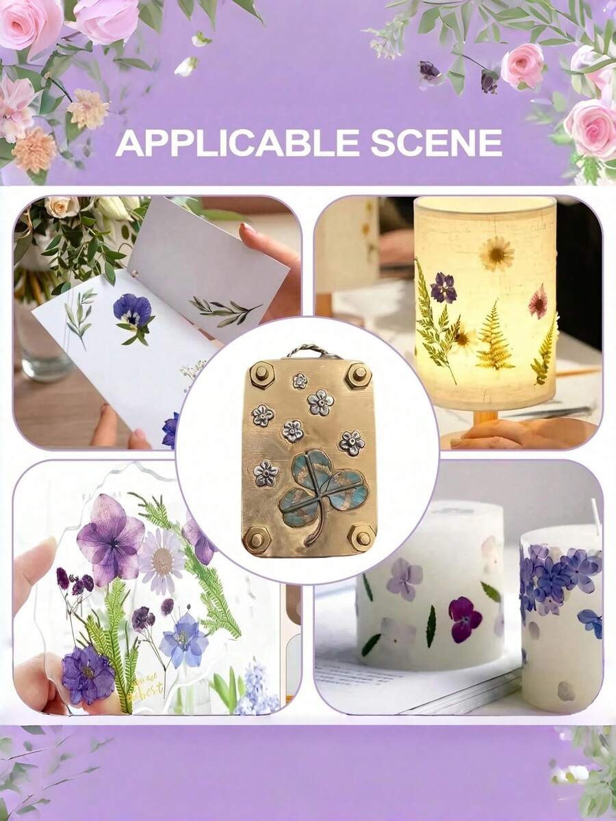 1PC Mini Flower Press Kit, Handmade Embossing Tool For Plant Preservation, DIY Metal Press For Resin Art, Scrapbooking, Journaling, Nail Art Craft, Botanical Art Supplies, Unique Gift For Women, Mom, Her - Multicolor - View 1