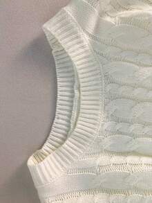 Airaco 男士白色绞花针织毛衣，圣诞节，长袖上衣 - 白色 - 查看 3