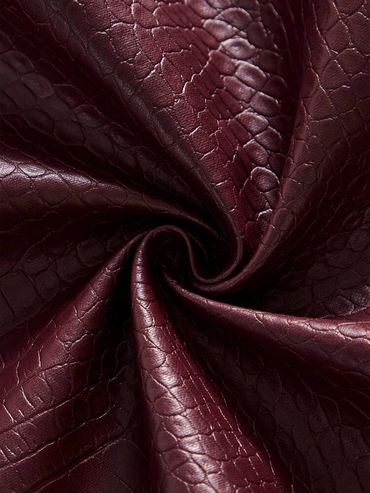 SAIA DE COURO PU COM TEXTURA ESTAMPADA DE CROCODILO PARA MULHERES PLUS SIZE ELEGANTES