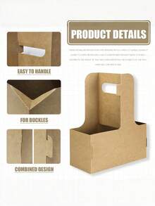 15 PCS Dual Cup Kraft Drink Carrier Disposable Takeout Tray For Simultaneous Hot Cold Beverages Ideal For Coffee Shops Cafes And Food Trucks