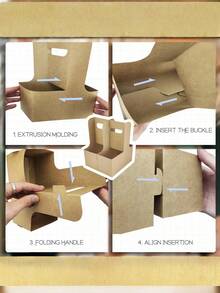 15 PCS Dual Cup Kraft Drink Carrier Disposable Takeout Tray For Simultaneous Hot Cold Beverages Ideal For Coffee Shops Cafes And Food Trucks