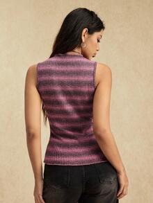 Easelle Top de tirantes ajustado con gráfico desgastado y lavado en estilo vintage nómada para mujer - Multicolor - Ver 3