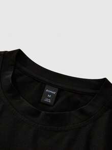 ROMWE MEN Goth Kaos Pria Lengan Kelelawar Kasual Musim Semi/Panas dengan Motif Grafis, Cocok untuk Dipakai Sehari-hari di Musim Semi/Panas - Hitam - View 3