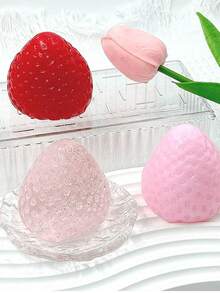 1pc Squishy Strawberry Tart Soft Silicone Squeeze - Stress Relief Sensory Toy For , Adults, Office And Party