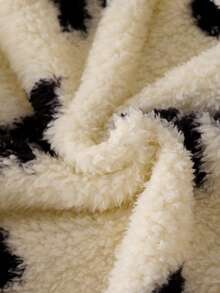 Young Girls Cute Apricot Bow Fashionable Comfortable Autumn/Winter Hooded Long Sleeve Jacket, Children Cozy Versatile Fluffy Winter Single-Breasted Hooded Cardigan Outerwear - Apricot - View 6