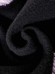 SHEIN ChillGRL Teen Girl Collegiate Graphic Sweatshirt With Striped Collar & Cuffs, Paired With Loose Black Sweatpants, 2 Piece Set, Suitable For Commuting, School, Street, Casual Wear, Spring & Autumn - Black - View 7