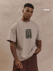 Musero Camiseta de manga corta con estampado gráfico floral y corte oversize para otoño e invierno