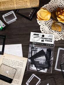 【故事板相框】1包/20张 黑白胶片摄影相框 DIY贴纸 剪贴簿用品 学校用品 情人节、婚礼、生日 - 鏡界敘事 - 查看 2