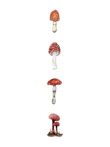 1Pack 40Pcs Vintage Plant & Mushroom PET Stickers, DIY Scrapbooking, Planner Sticker Materials,School Supplies - Multicolor - View 6