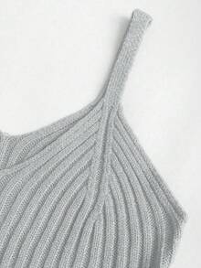 Sweetra 2 件套女式休闲针织毛衣上衣和长裙套装，宽松高领长袖短款上衣和裙子，秋冬 - 灰色 - 查看 6