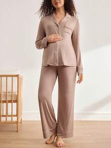 Casual Basic Fashion Maternity & Nursing Pajamas, Winter