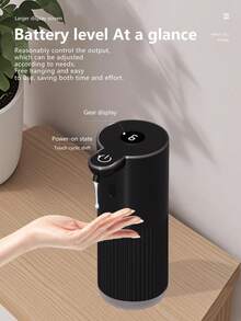 1 pieza Dispensador de jabón automático sin contacto, diseño blanco elegante, 6 niveles ajustables, recargable por USB, dispensador de líquido sin contacto, capacidad de 380ml para la cocina y el baño, dispensador de jabón para el baño - Multicolor - Ver 4