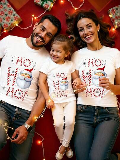 Manfinity Homme 男士时尚针织图案圆领短袖T恤亲子装