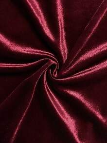 Franclia Váy nữ cổ chữ V nhún eo, váy xẻ tà thêu đá, váy ôm trang trọng cổ điển - Màu Đỏ Sâu - Xem 5