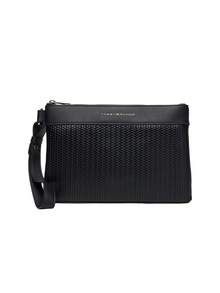 Tommy Hilfiger Metal Logo Men's Woven Pouch Black - Black - View 1