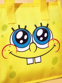 SpongeBob SquarePants | SHEIN 1个印花图案保温午餐包，可保温或保冷，野餐包，大容量，可装午餐盒和饮料，适合野餐、露营、旅行、家庭使用，适合家庭、学生，也是送礼佳品。 - 黃色 - 查看 5