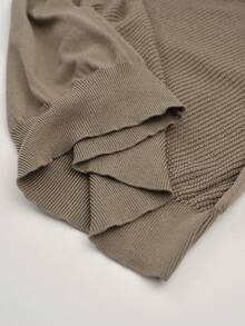 Manfinity Homme Men's Casual Solid Color Zipper Half-Placket Raglan Sleeve Sweater, Autumn/Winter Mock Neck Men - Camel - View 7