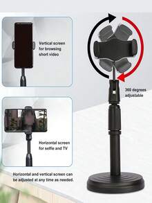 Mobile Phone Stand, Slouchy Mobile Phone Stand, Adjustable Height And Angle, Suitable For Office, Leisure, Business, Home Flexible Universal Stand, Compatible With 3.5-6.7 Inch Devices - Black - View 4