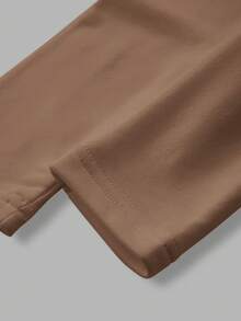 SHEIN BASICS 秋冬季基础款高领修身长袖纯色女式上衣，升级保暖内衬面料，时尚休闲舒适，百搭不臃肿 - 駝色 - 查看 4