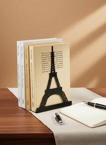 Creative Metal Bookend - Iron Art Hollow-Out Design Book Organizer, Unique Bookshelf Stopper - Black - View 11
