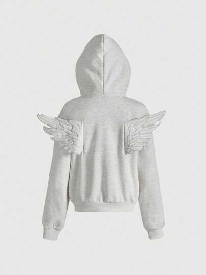 ROMWE Avant Sudadera asimétrica y sobredimensionada con alas sexy para mujer de la marca Y3K Pioneer