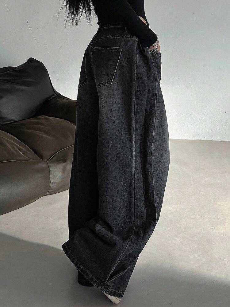 Women's Distressed Wide Leg Casual Jeans Y2k
