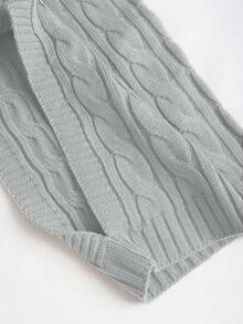 Sweetra 2 件套女式休闲针织毛衣上衣和长裙套装，宽松高领长袖短款上衣和裙子，秋冬 - 灰色 - 查看 7