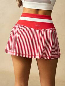 VARSIVA 女士条纹不对称腰带口袋运动裙裤 - 彩色 - 查看 9