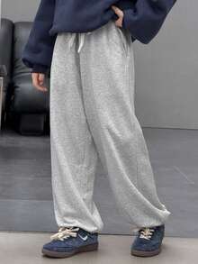 DAZY Tween Boys' Drawstring Waist Pockets Casual Pants - Light Grey - View 3