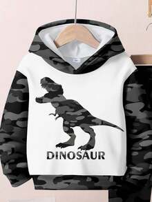 DINO、DINOSAURS、儿童精选系列、日常基本款、快乐的孩子、适合孩子的柔和色彩、Bikercore、家庭旅行、快乐的日子、我爱妈妈，我爱爸爸，可爱的家、酷酷的孩子、年轻男孩宽松休闲舒适长袖连帽衫套装，适合秋冬季 - 彩色 - 查看 5