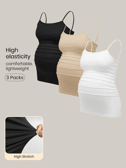 Modmama Maternity Solid Color Spaghetti Strap Minimalist Casual Cami Top
