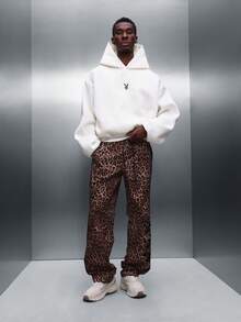 PLAYBOY X SUMWON Pantaloni largi pentru bărbați, cu imprimeu leopard, casual, lejeri, model animal, stil de stradă, confortabili, purtați zilnic - Multicolor - Vizualizare 5