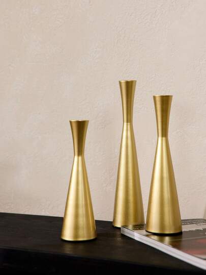 Zazumi 1 件金色腰烛台，餐桌装饰、烛光晚餐拍摄、结婚纪念日生日浪漫氛围、家庭客厅餐桌装饰、万圣节圣诞新年装饰、礼物的完美选择