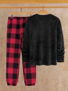 Manfinity VCAY 男士休闲刺绣家居服套装 - 彩色 - 查看 11