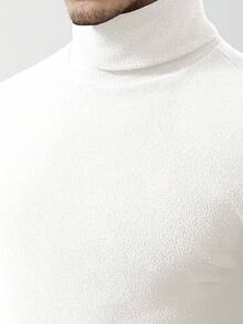 Core Aspect 男士休闲高领长袖保暖T恤 - 白色 - 查看 5
