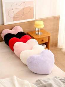 1个心形毛绒枕头 柔软蓬松枕头 沙发床装饰枕 爱心枕 心形枕头 - 彩色 - 查看 5